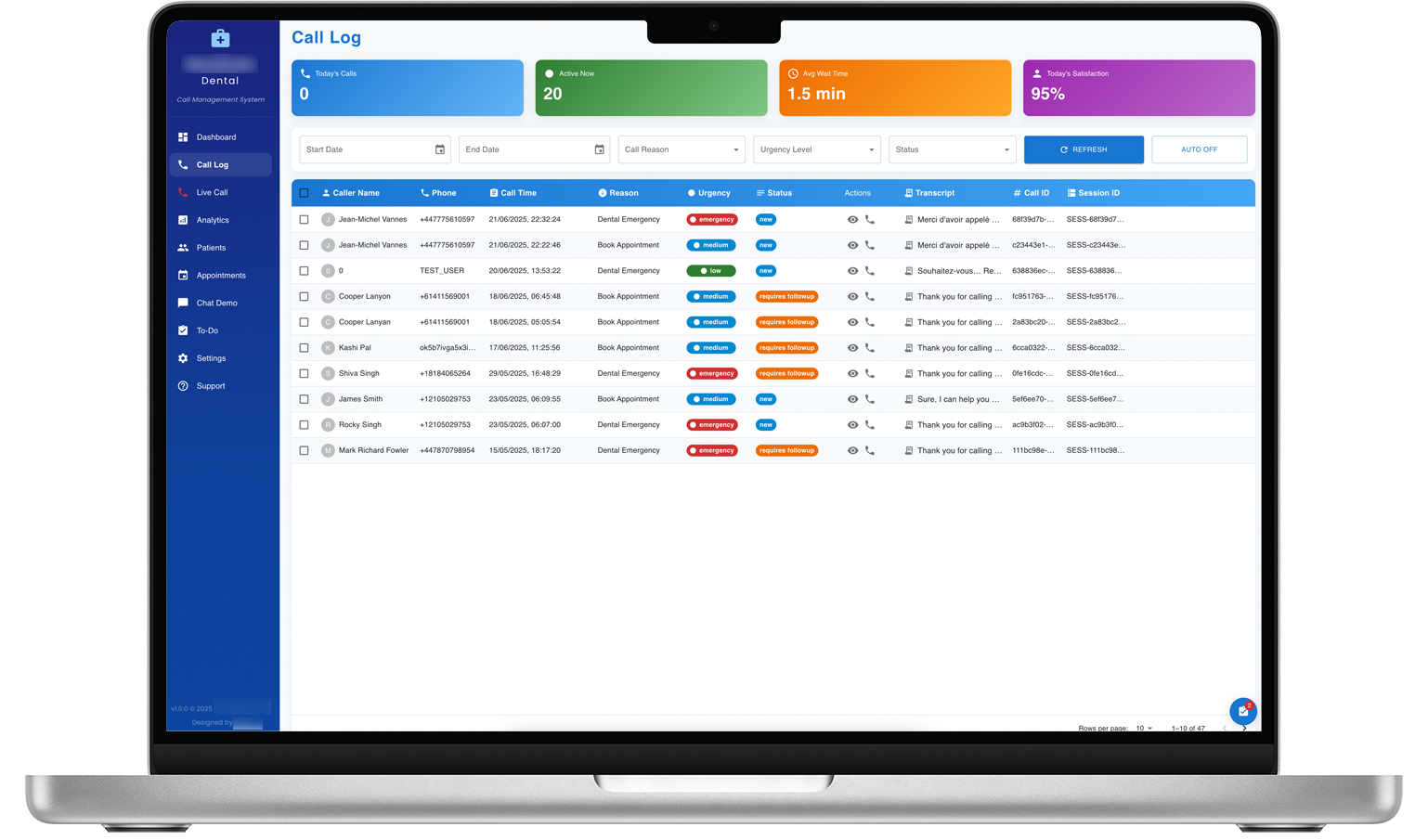 ai dental call system